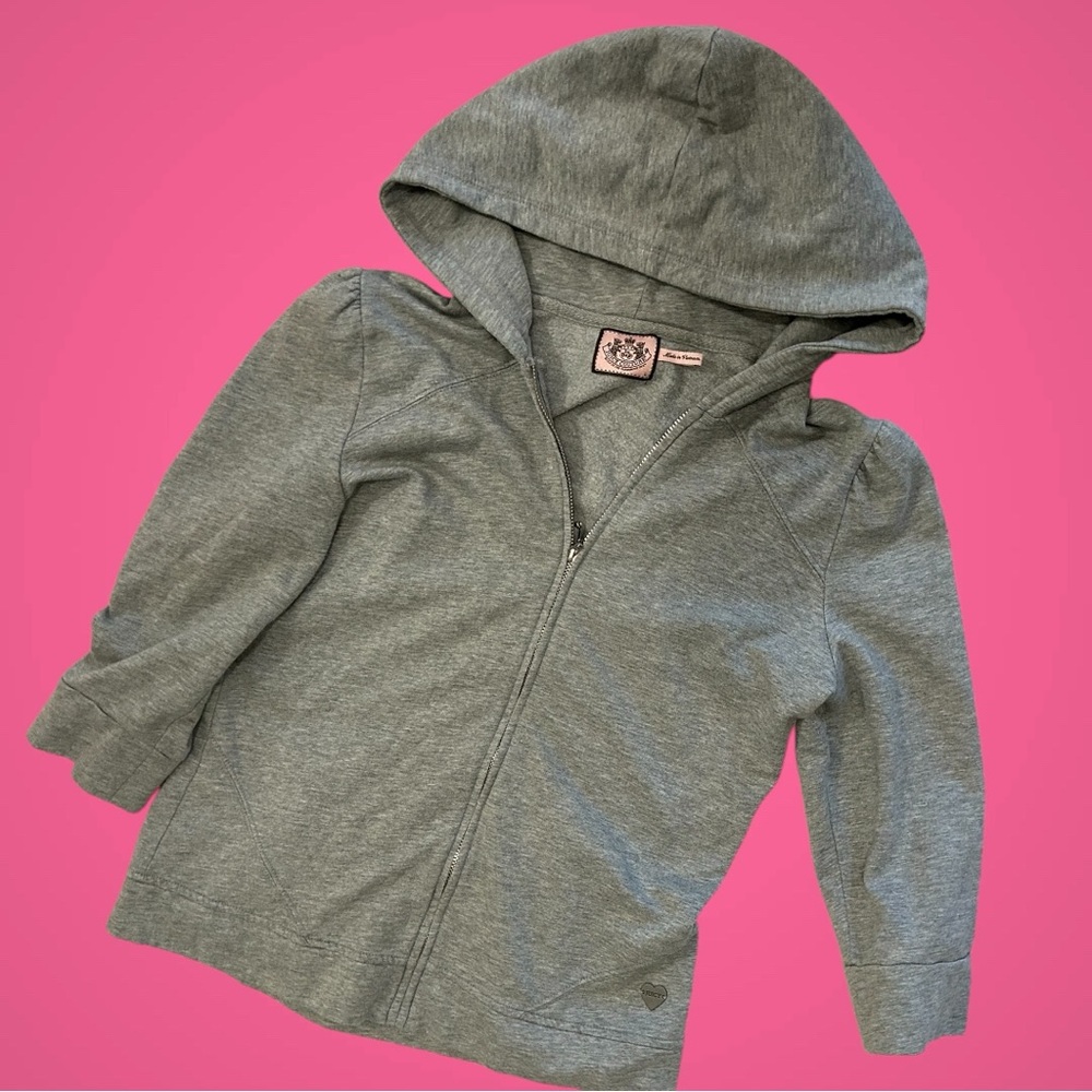 Juicy Couture Kids Gray Zip-Up Hoodie Sweatshirt Large